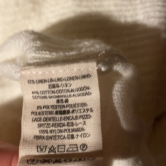 Free People Lace Road Boho Linen Oversized Pullover XS - Picture 7 of 7